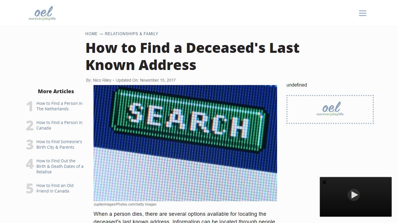 How to Find a Deceased's Last Known Address - Our Everyday Life